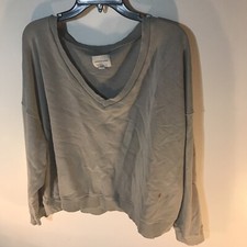 American Eagle Gray Cropped Sweatshirt Womens Size M