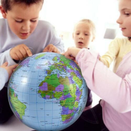 30cm Inflatable Globe Map Ball World Earth Geography Toy Blow Education Q2L4 - Picture 1 of 13