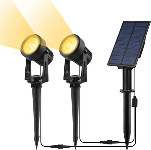 2er Set Warmweiß LED Solar Gartenstrahler IP65 wasserdicht für Bewegungsmelder - Bild 32 von 37
