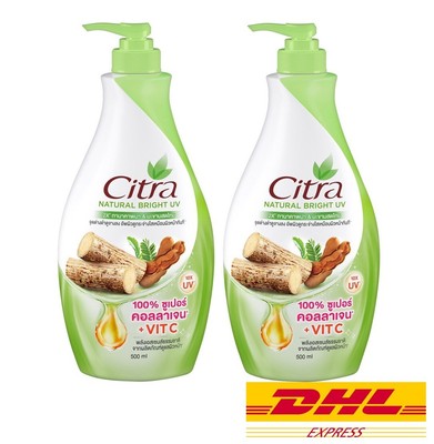2 x Citra Natural Bright UV Tanaka Tamrind Lotion 10X UV Collagen + Vit C 500 ml