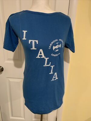 Vintage 1982 World Cup Italy ''ITALIA'' Single Stitch TShirt ''Size Small'' See Pics