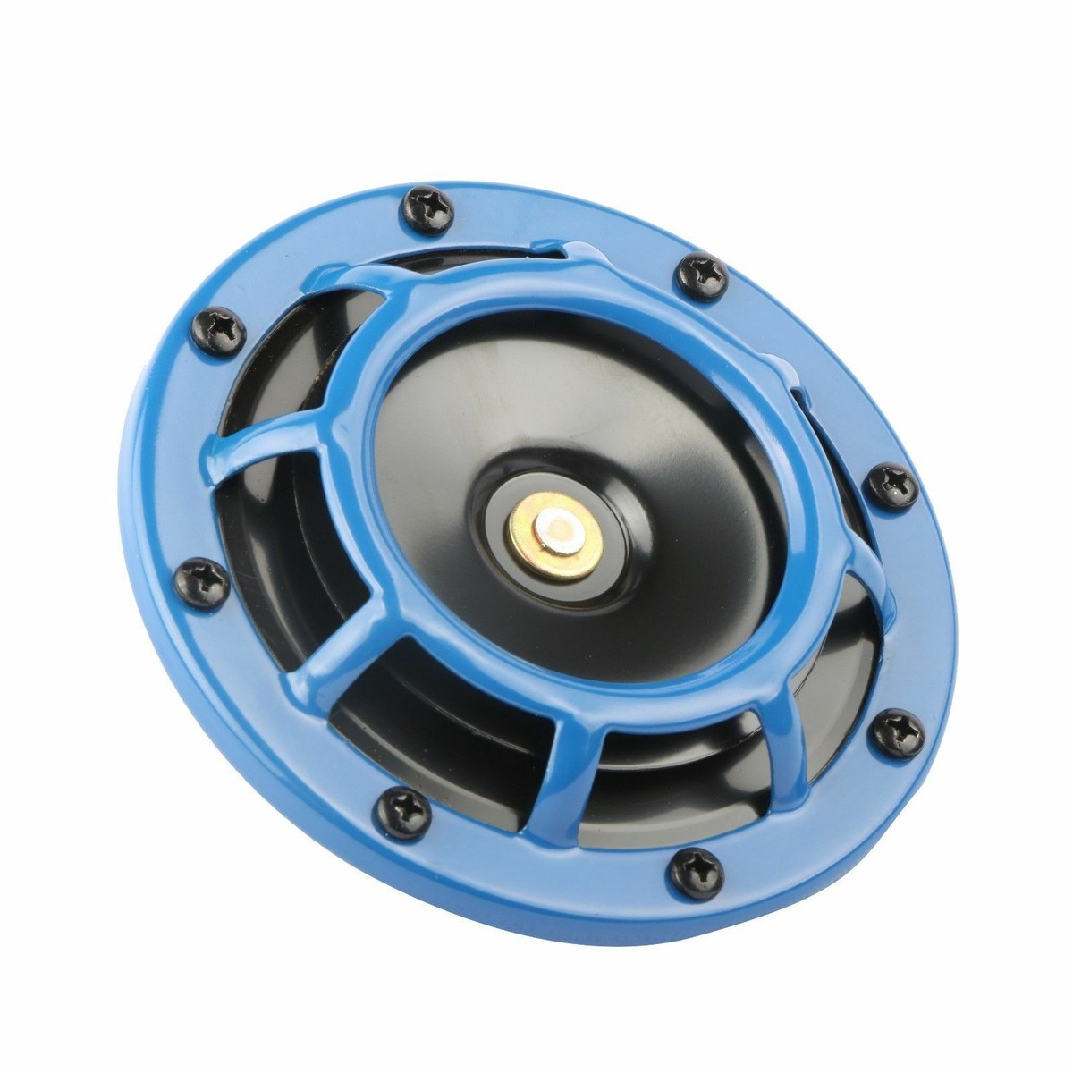 EZAUTOWRAP Blue Electric Compact Car Horn - Super Loud Blast Tone, 335Hz/435Hz, 12V, Grill Mount - View #3