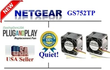 Pack of 2x Quiet Direct Replacement Fans for Netgear ProSafe GS752TP Switch