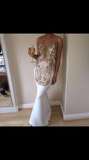 patty fashion white and gold prom dress size 6 worn once 