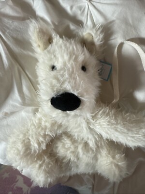 Jellycat Munro Scottie Dog Bag White (MUN4BSD) Very Cute