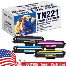 TN221 TN225 Toner Cartridge Set for Brother TN 221 HL-3140CW HL-3170CDW 4 Pack