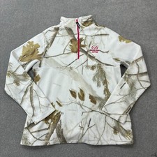 Realtree Jacket Womens Large White Fleece Camo Hunting Usa 90s Outdoors Lady