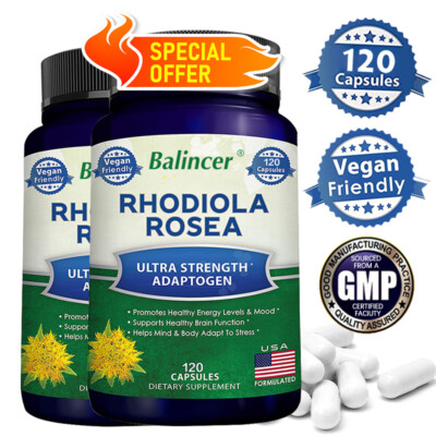 Rhodiola Rosea Powder 1000mg - Vegan - Energy, Stress, Brain Function
