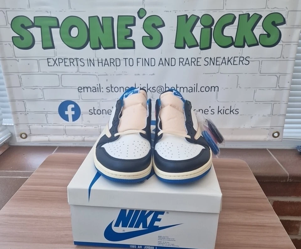 Size 12 - Jordan 1 Retro x Fragment Design x Travis Scott Low Blue - Image 2 of 4