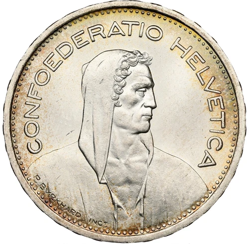 Switzerland - 1953 Confederation 5 Francs - NGC MS65 - STUNNING GEM!