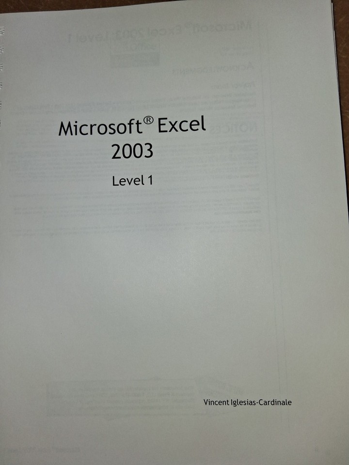 Comp USA Microsoft Excel 2003 level 1 | eBay