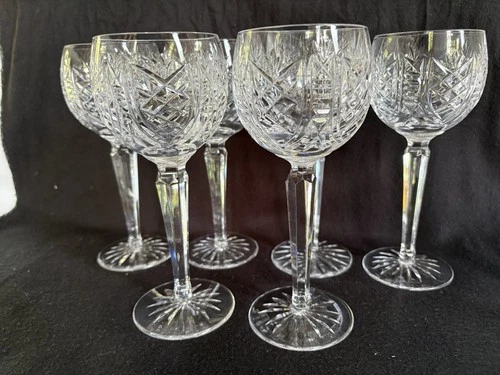 Waterford Crystal “CLARE” Set Of (6) Hock Wine Glasses 6Oz #0161B
