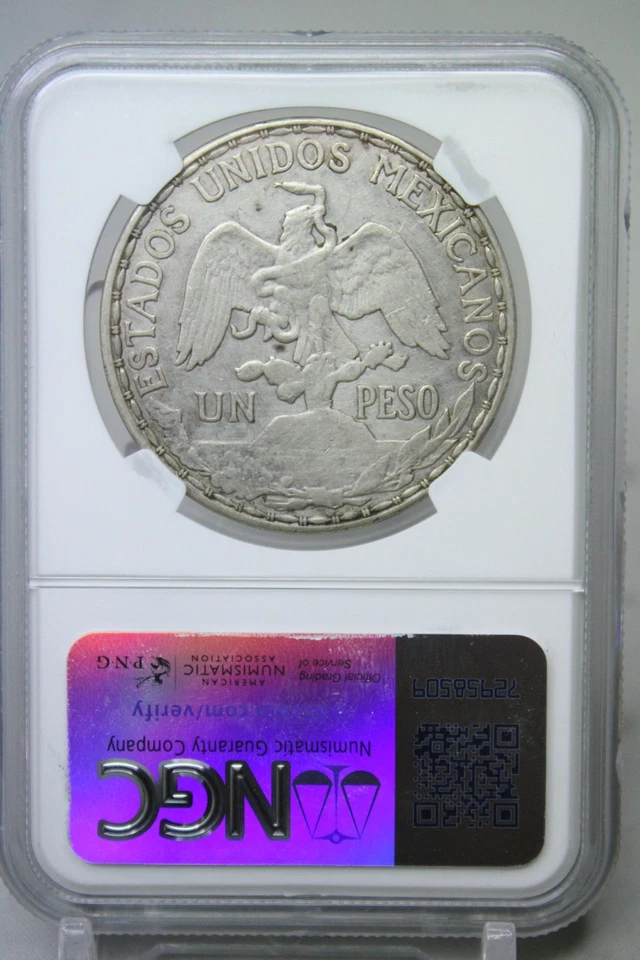 1910 Mexico Peso Silver Caballito NGC XF Details Cleaned #3025 - Image 3 of 4