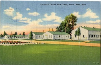 Vtg 1943 Fort Custer Reception Center Battle Creek Michigan MI Postcard 20580