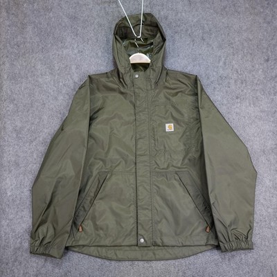 Carhartt Jacket Mens Large Green Storm Defender Dry Harbor Rain Coat 103510 217