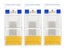 3er Pack DMC Gr&ouml;&szlig;e 24 Kreuzstichnadeln (insgesamt 18 Nadeln) 24, silber