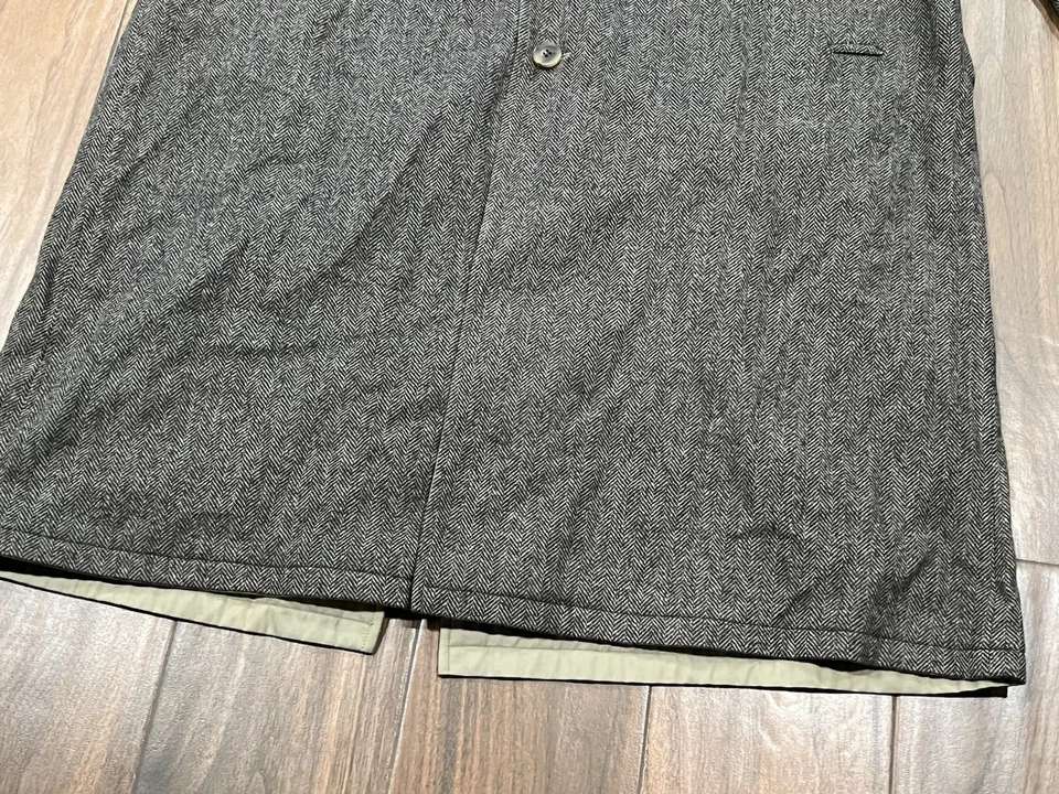 Abrigo Brooks Brothers Talla 52 Reversible Espiga Tweed Trench Abrigo Plumero Foto 4 de 4