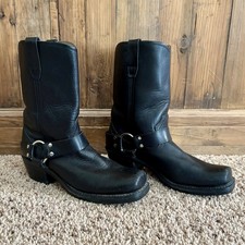 DURANGO Harness Motorcycle Boots RD510 Black Leather Square Toe Womens 9.5M