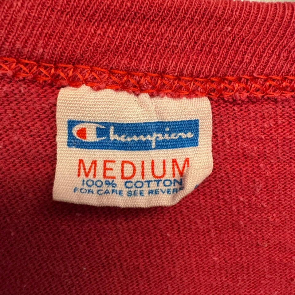 Vintage Kansas City Chiefs Football Ringer T-Shirt Champion Blue Bar 34" Chest - Image 4 of 4