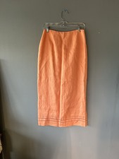 Womens Vintage Talbots Skirt 100 Irish Linen Peach Pink Maxi Sz 6 Small Beach