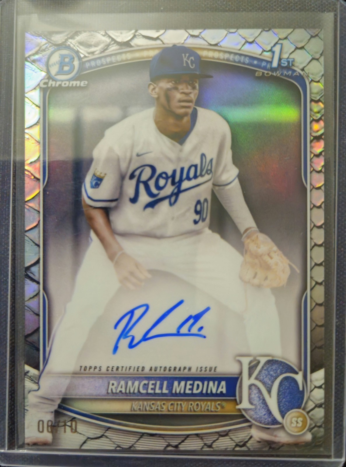 2025 Bowman Chrome Black Reptilian Auto /10 - Ramcell Medina Bowman 1st!