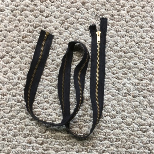Vintage TALON 29" Brass Zipper for Coat BLACK Open End 40s 50s Repair Kit Jacket