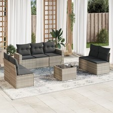 Gartenmöbel Sofa Garnitur Kissen Lounge Set Gartengarnitur Poly Rattan vidaXL