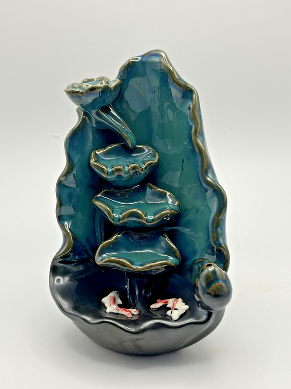 Journey’s Edge Ceramic Waterfall Backflow Incense Burner Zen Decor