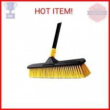 Yocada 18 Inch Push Broom Heavy-Duty Outdoor Commercial Broom Brush Stiff Bristl