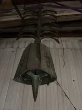 36" Soleri Cosanti Brutalist Bronze Metal Sculpture Wind Bell Chime Vtg Rare Mcm