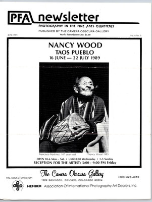 Newsletter Photography Camera Obscura Gallery Denver CO Hal Gould 1989 N Wood