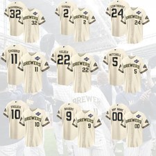 HOT Custom Player Brewers 2026 World Series NL Champions Home SticthedJersey