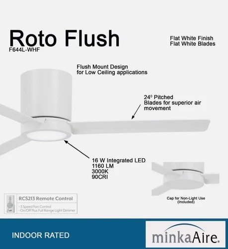 MinkaAire Roto LED Roto 52" 3 Blade Flush Mount Indoor LED - Nickel - Picture 4 of 5