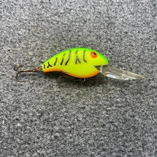 Rebel Deep Wee R D93 Vintage Crankbait Lure D-9334 Charteuse Green Black Stripes