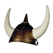Wikingerhelm gold mit Hörnern Wikinger Helm Nordmann-Helm Nordisch Dänisch