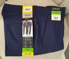 Kenneth Cole Reaction Techni-Cole Modern Fit Performance Pant Blue 32 X 30 NWT 