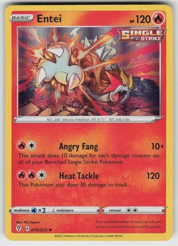 Holo Entei 019/203 Holo Rare SWSH07: Evolving Skies