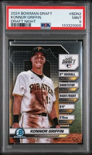 2024 Bowman Draft Chrome Draft Night #BDN-2 Konnor Griffin PSA 9