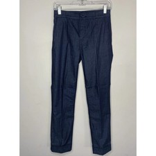 Tory Burch Dress Pants Women 23 Blue Short and Sweet Ankle Trousers Career Denim