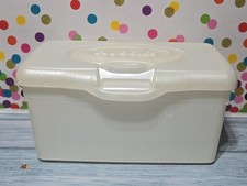 VTG Huggies Baby Wipes Hard Case White Empty Refillable Container Box Full-Size