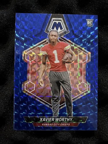 Panini 2024 Mosaic Rookies Xavier Worthy RC Blue Mosaic Prizm /99 #328