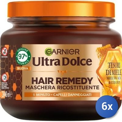 6x Garnier Ultra Dolce Tesori Di Miele 300Ml Haarmaske