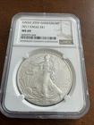 2011 $1 American Silver Eagle 25th Anniversary NGC MS69 Brown Label