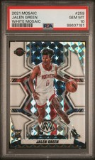 2021-22 Panini Mosaic - National Pride Jalen Green #259 White Mosaic Prizm /25