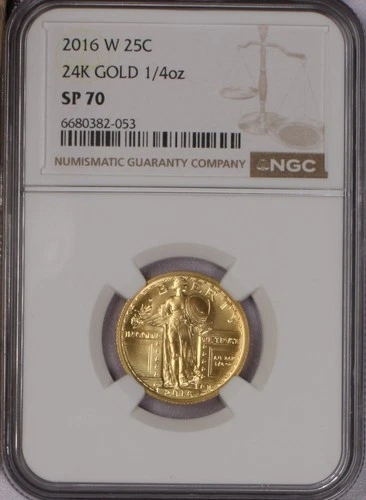 2016-W Gold 24k Standing Liberty 1/4 oz. 25 Cents NGC SP70
