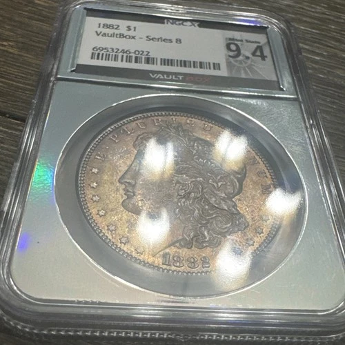 1882 Morgan Dollar $1 - NGC MS64 - Choice PQ Toned Obverse, Halo Core, Vaultbox