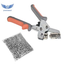 Grommet Handheld Hole Punch Pliers 1/4"  6mm  Press Tool With 500 Silver Grommets