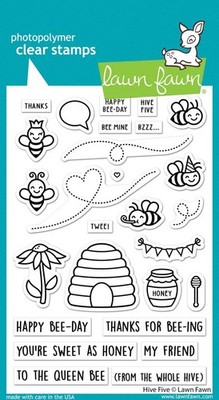 Lawn Fawn, clear stamp, hive five