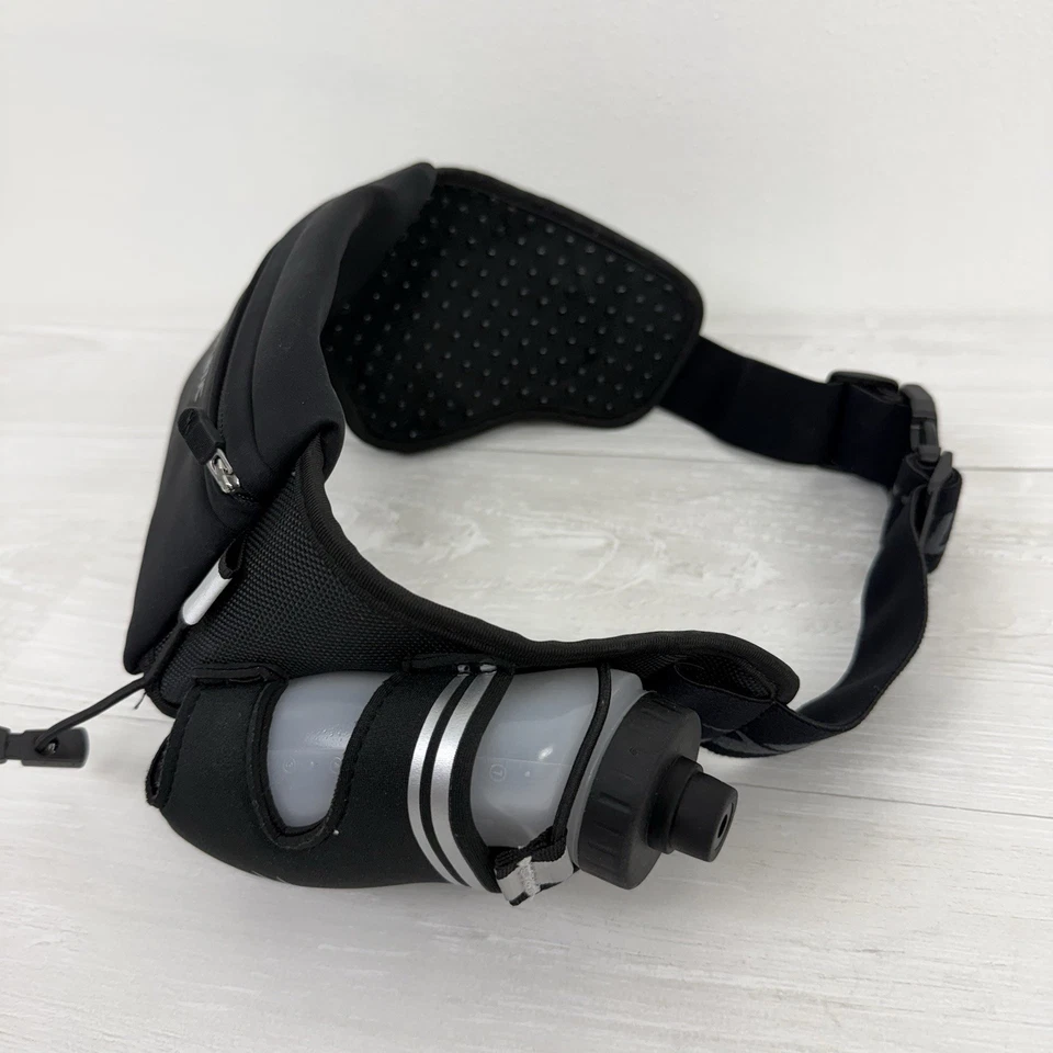 Cinturón de running de hidratación Fitletic con dos botellas de agua de flujo rápido de 8 oz negro Foto 2 de 4