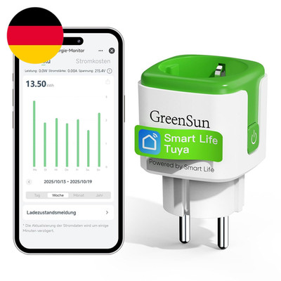 WLAN Steckdose Mit Strommessung Smart Life APP - Greensun Stromzähler Für Steckd